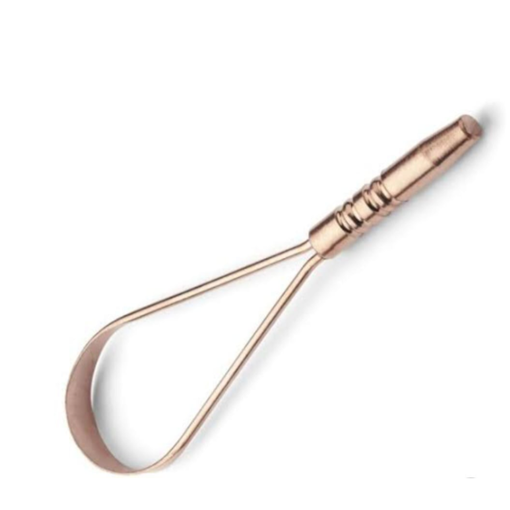 Copper Single Handle Tongue Cleaner